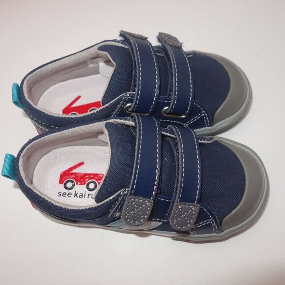 NEW See Kai Run Russell Shoes Navy Blue Teal Baby Toddler Children's 4 - Picture 6 of 8